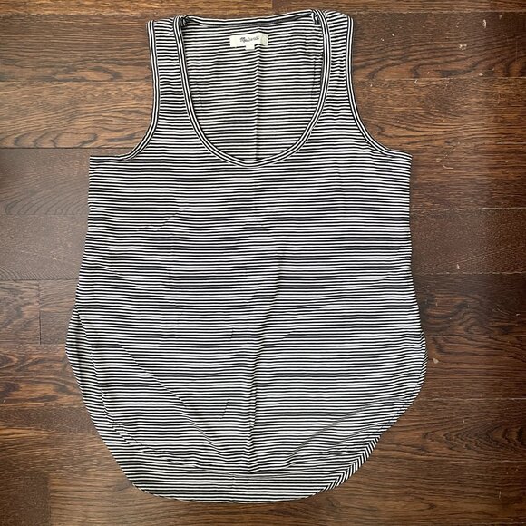 Madewell Strum Striped Black and White Tank Top-Small - Picture 2 of 10